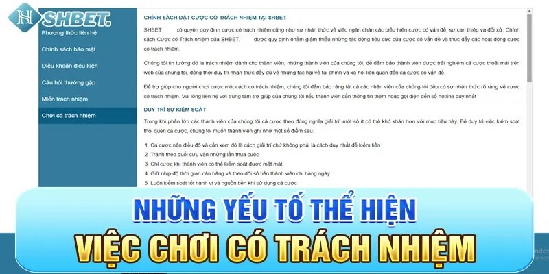 Làm sao để bảo đảm thực hiện chơi có trách nhiệm SHBET?